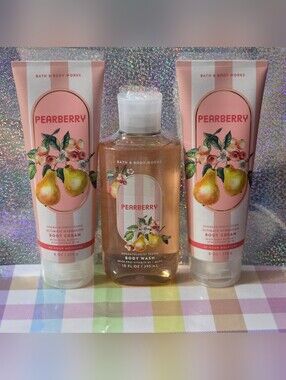 Bath & Body Works Pearberry Body Wash & Body Cream 3pc Set NEW Rare
